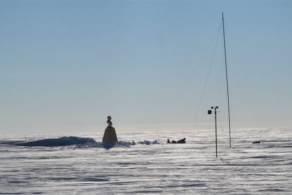 The Southern Pole of Inaccessibility Station covered by snow. (Wikimedia Commons)