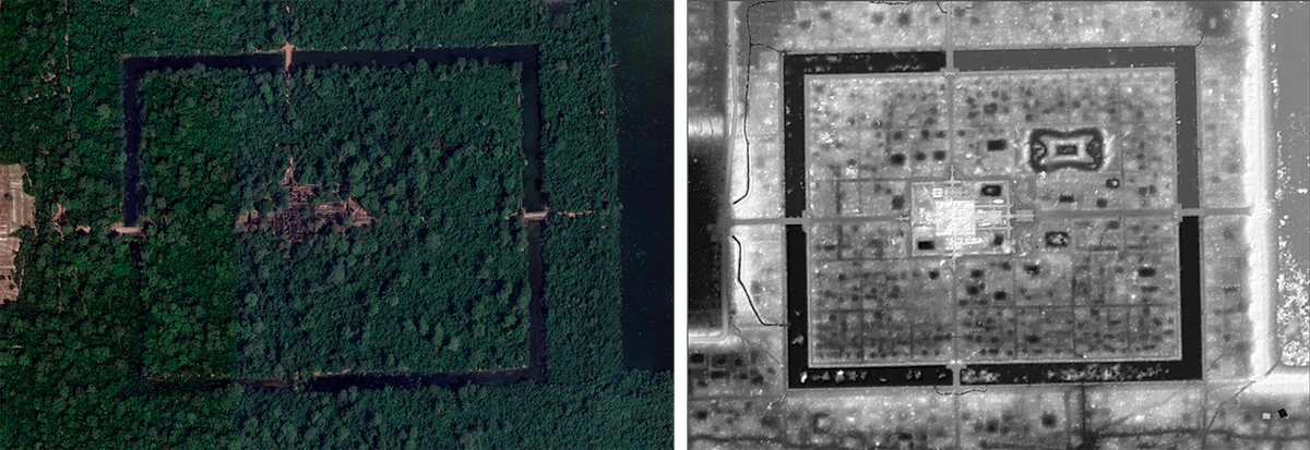 Lidar imaging reveals what lies beneath the forest cover of Preah Khan, a temple at Angkor.