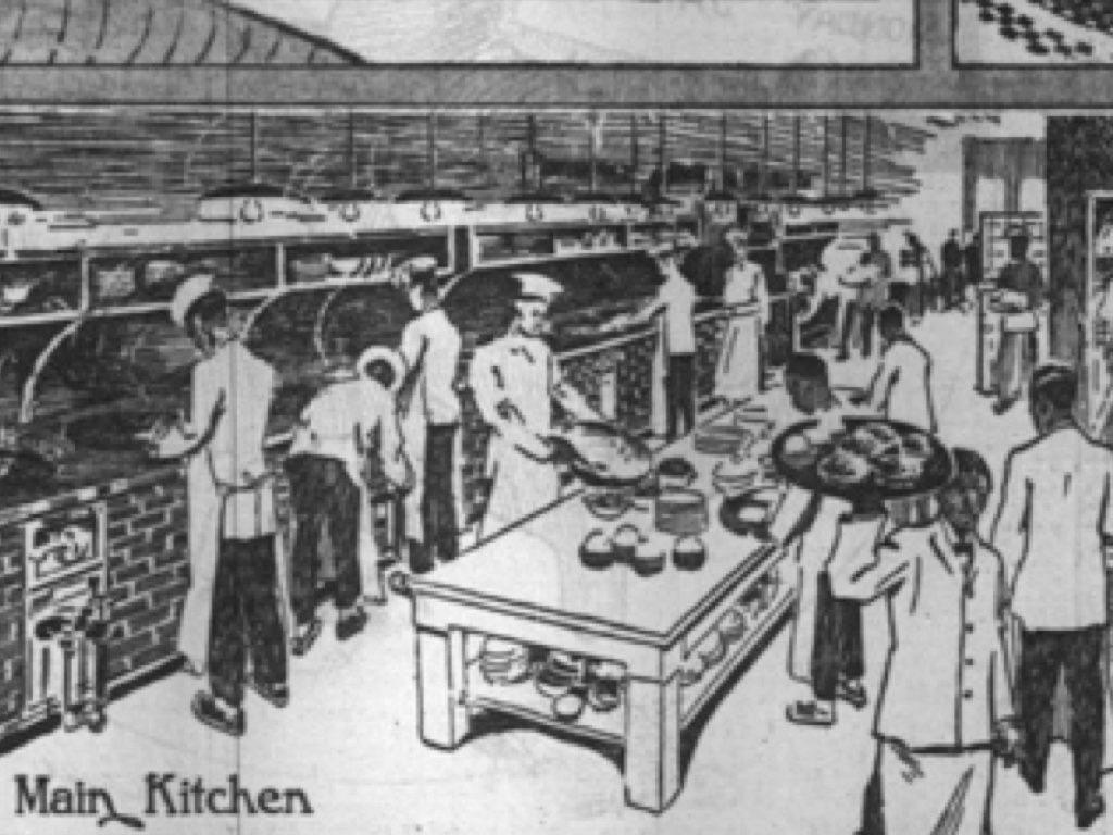 An ad showing the open kitchen in order to emphasize the restaurant's unimpeachable hygiene standards.