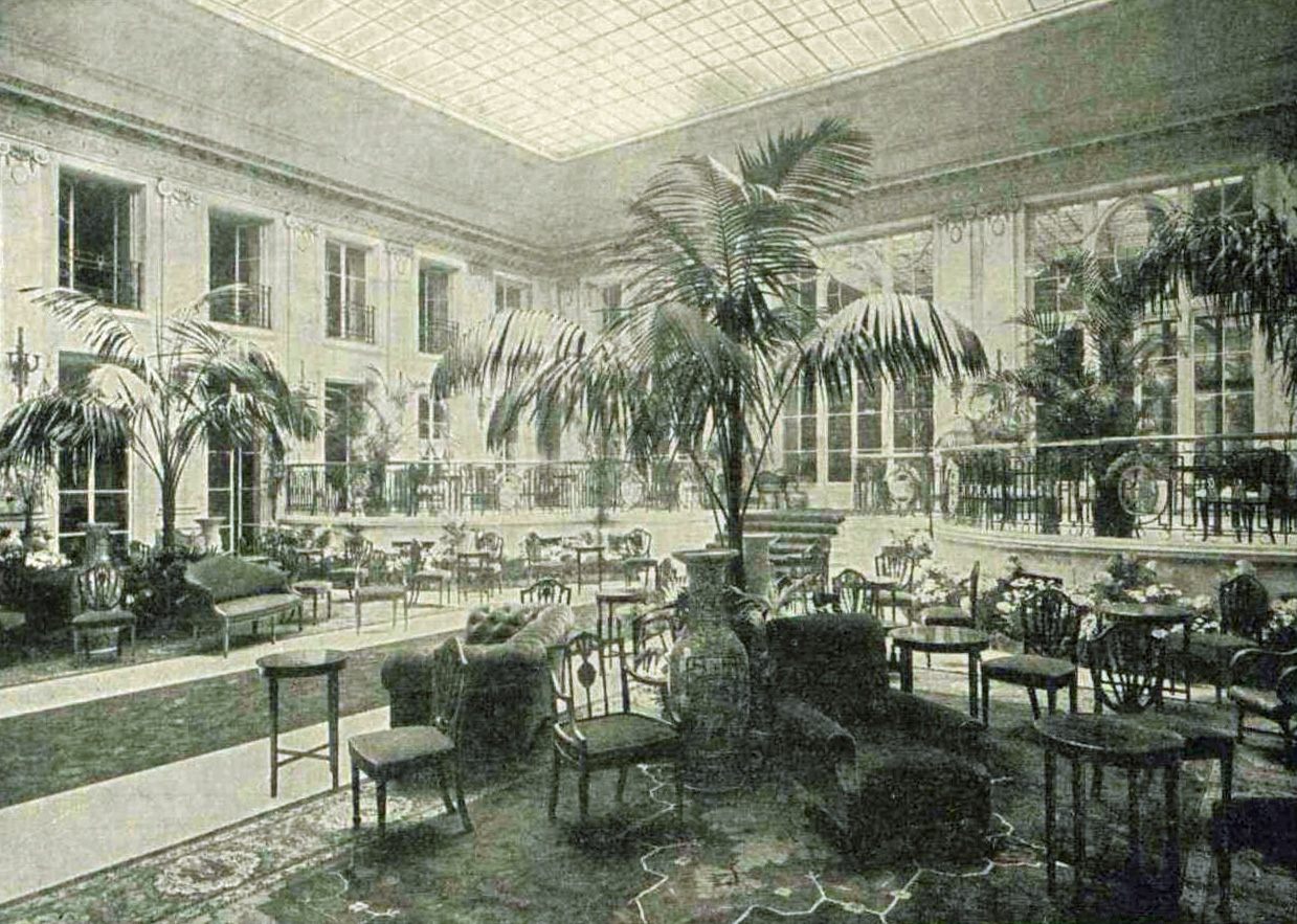 The public spaces of hotels like the Carlton, in London, were designed to give guests an excellent vantage point to observe those around them.