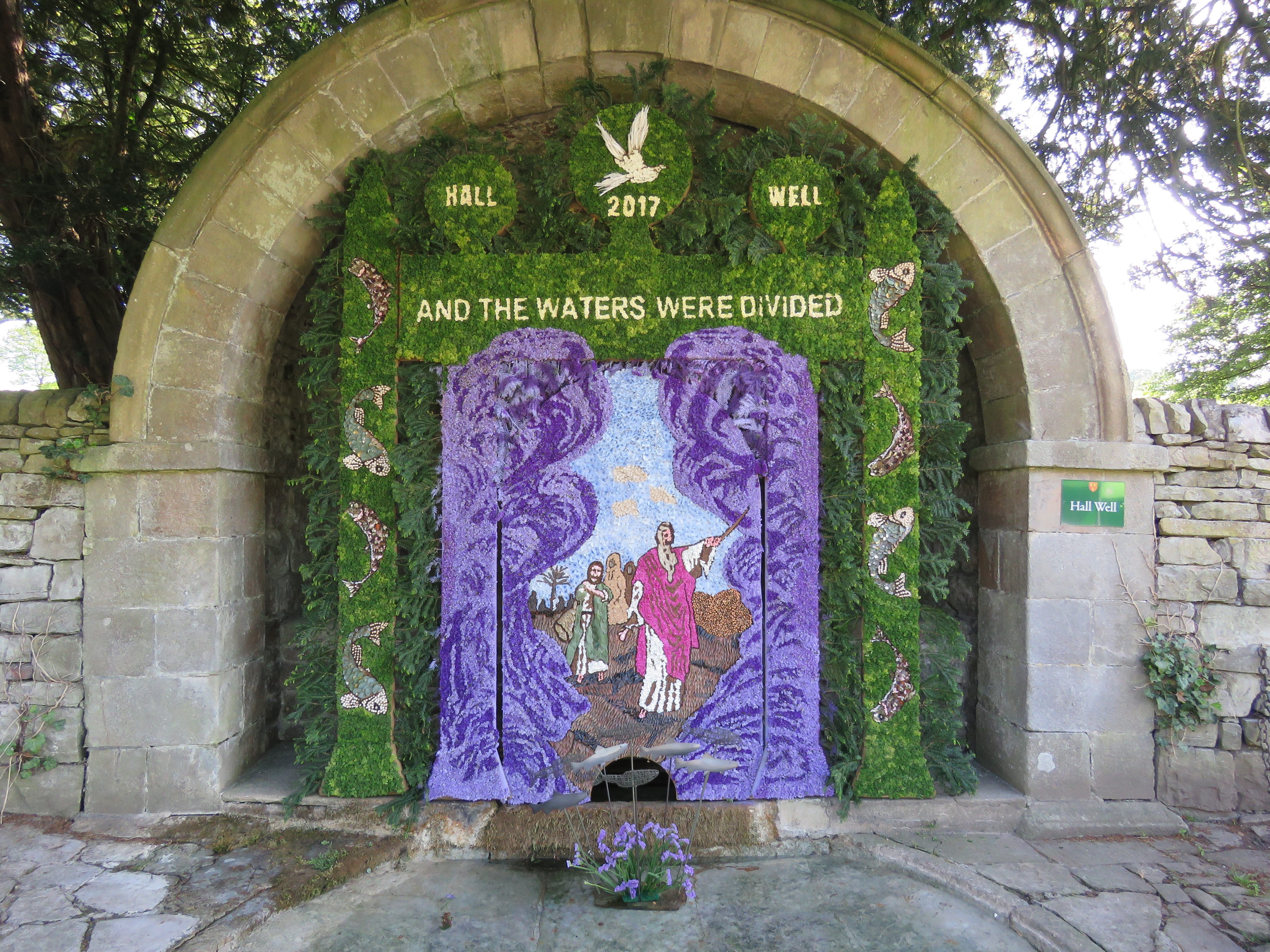 Tissington's Hall Well, from 2017, shows Moses dividing the waters.