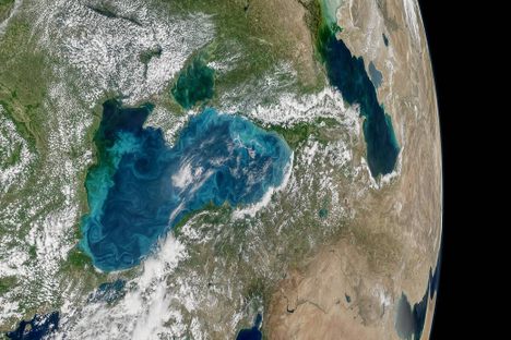 A view of the swirl, patched together from photos by NASA's Aqua satellite. 