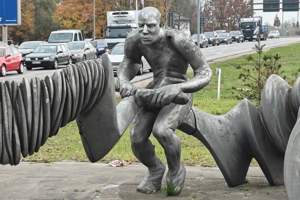 Like this sculpture, humanity is just trying to hang on.