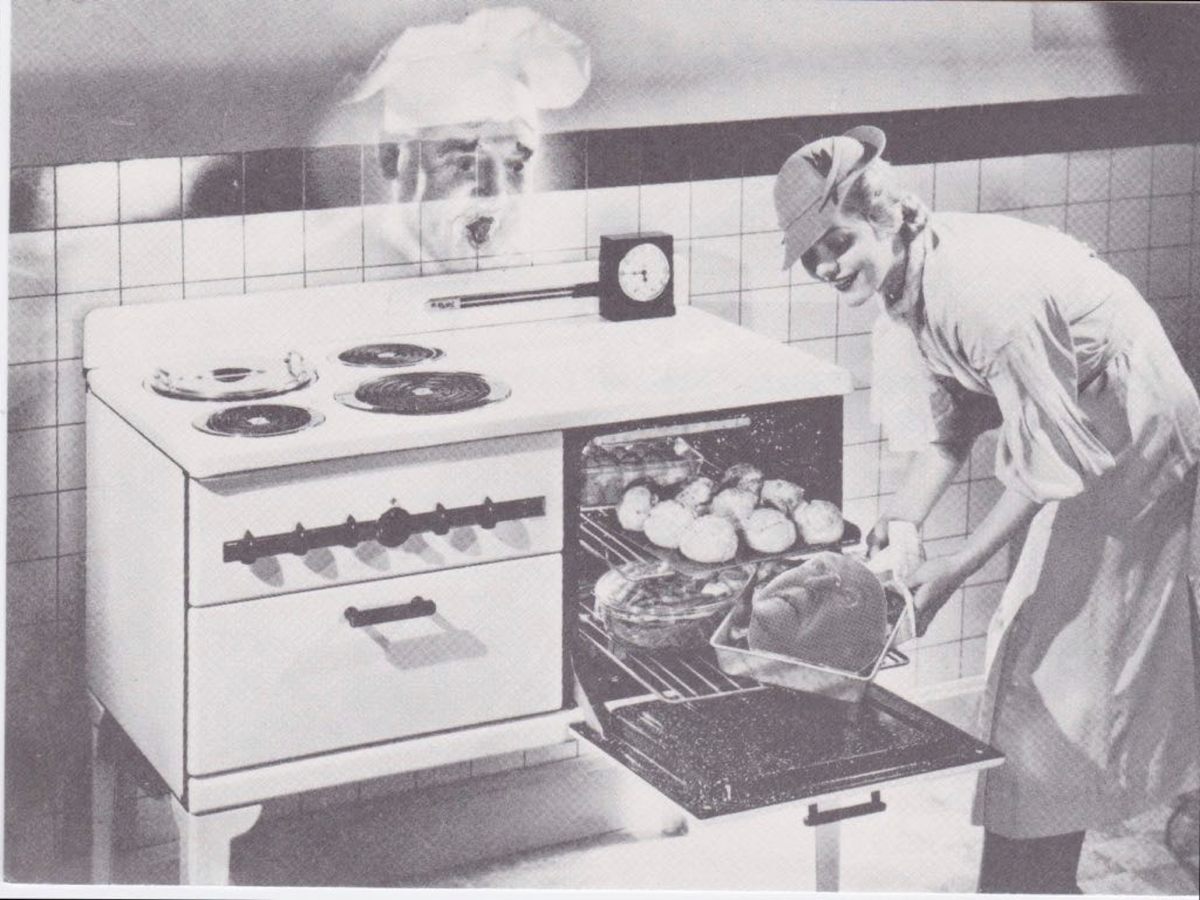 Posters played on twisted images of domesticity.