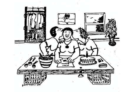 Both the cover image of "Whoever Said Dykes Can't Cook?" and its contents emphasized how cooking can be a joyful, loving act.