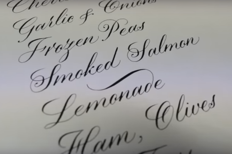 Watch a Calligrapher Turn Shopping Lists Into Art