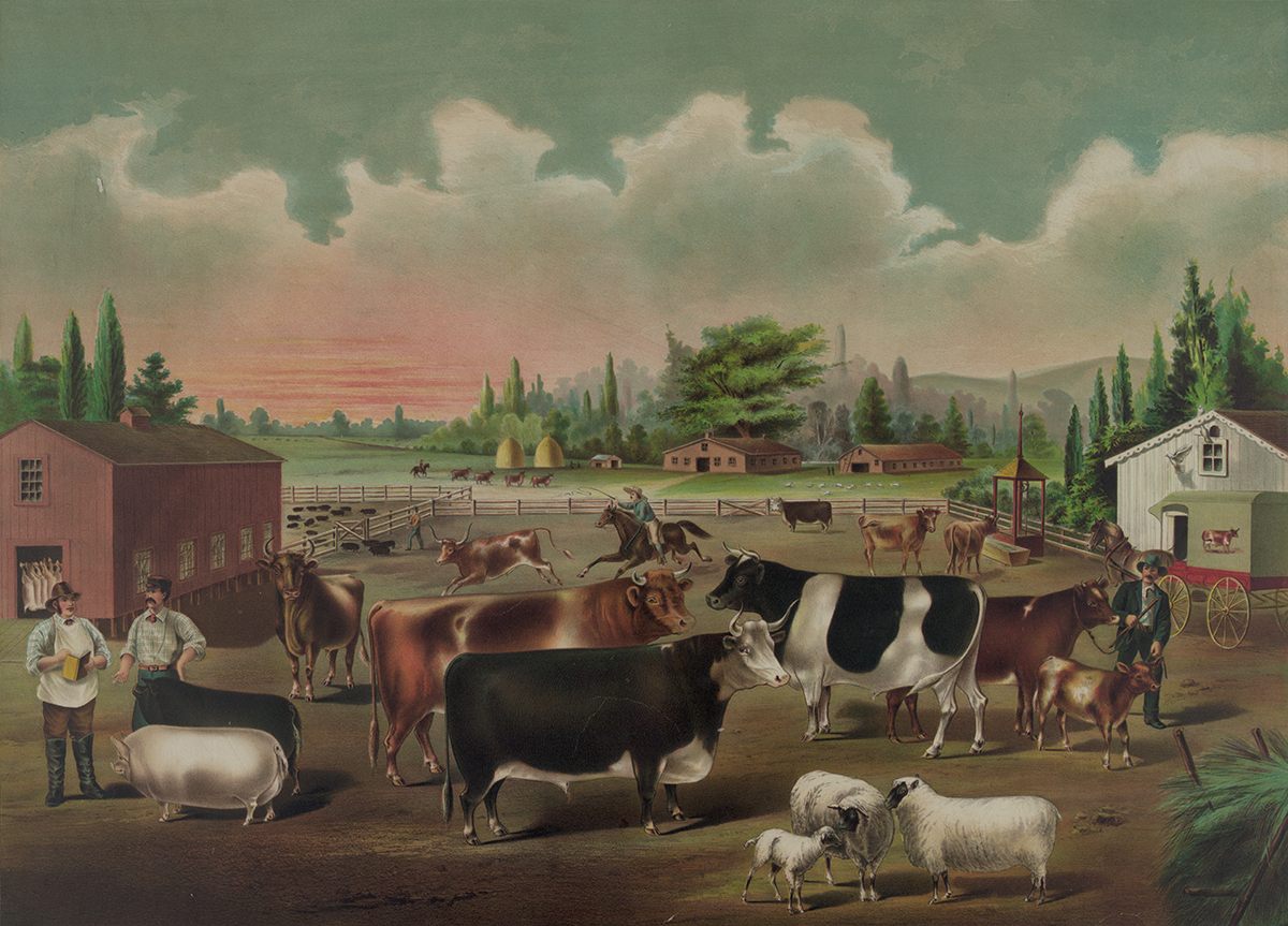 Town pounds gave way to private-property enclosures around the time this pastoral scene was painted, in 1887.