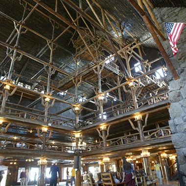 The interior of the Yellowstone Inn showing the Crow's Nest.