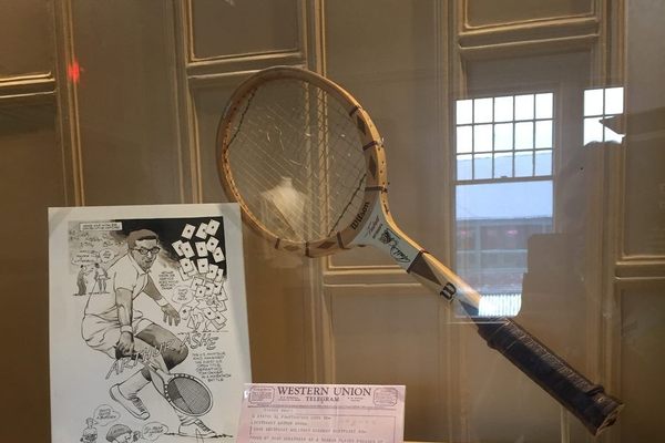 Tennis racket used by Arthur Ashe to win his first U.S. Open.