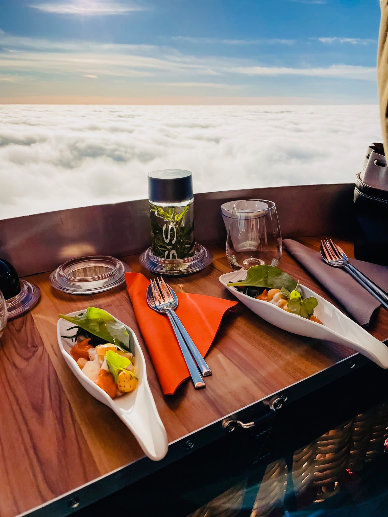 Diners can eat their meal overlooking the clouds.