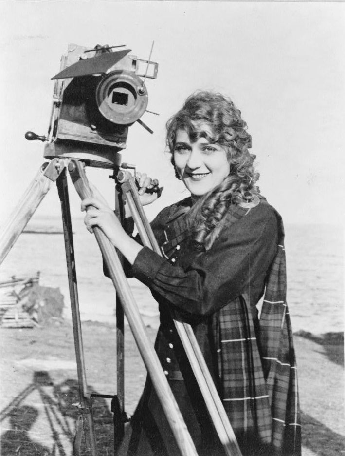 Mary Pickford with a camera, c. 1916