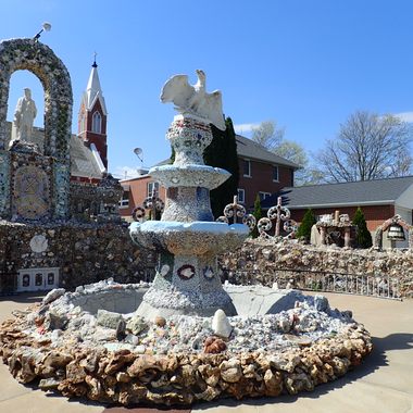 The fountain at the Dickeyville Grotto. 