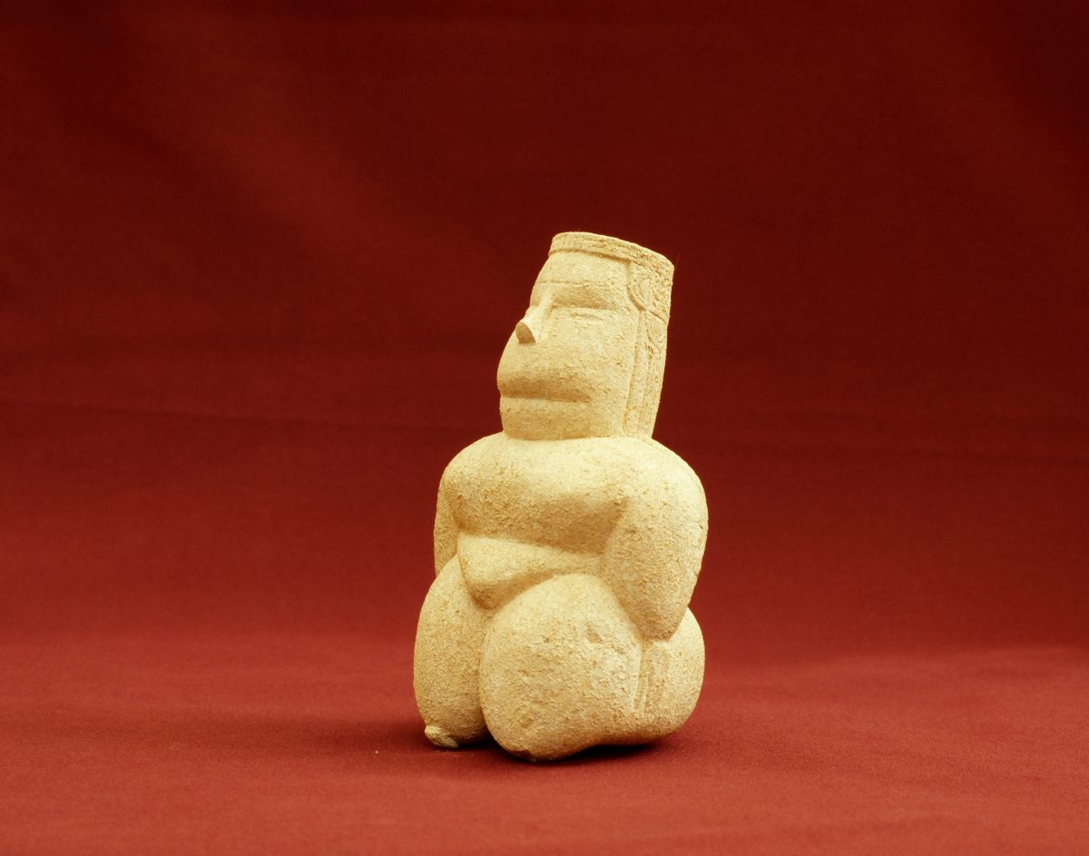 Figures of <em>Dea Madre</em>, or Mother Earth, have been found at Neolithic sites across Sardinia, including this limestone figurine known as the Venus of Cuccuru S'Arriu.