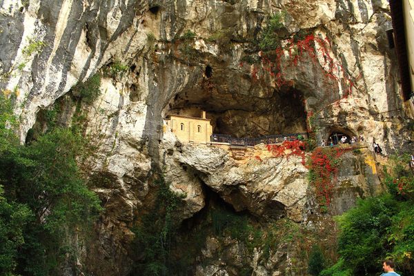 The church tucked within a cave.