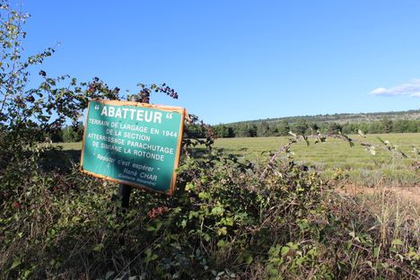 The landing zone for parachute drops of supplies from England