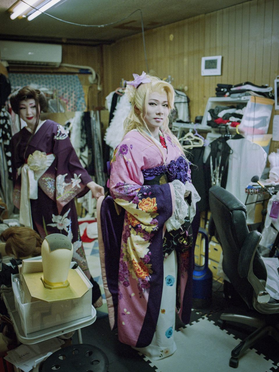 Shinya-san dresses in drag for a dance.