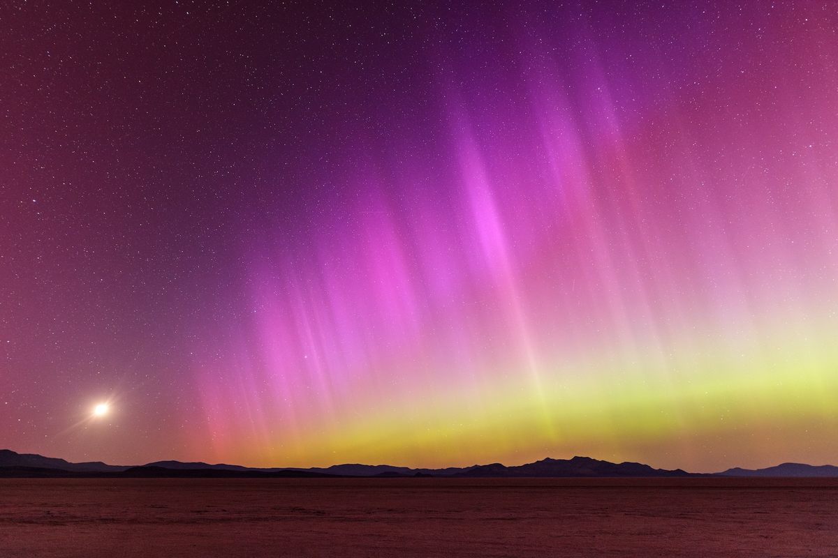 An aurora in all its colorful glory as seen at Black Rock Desert.