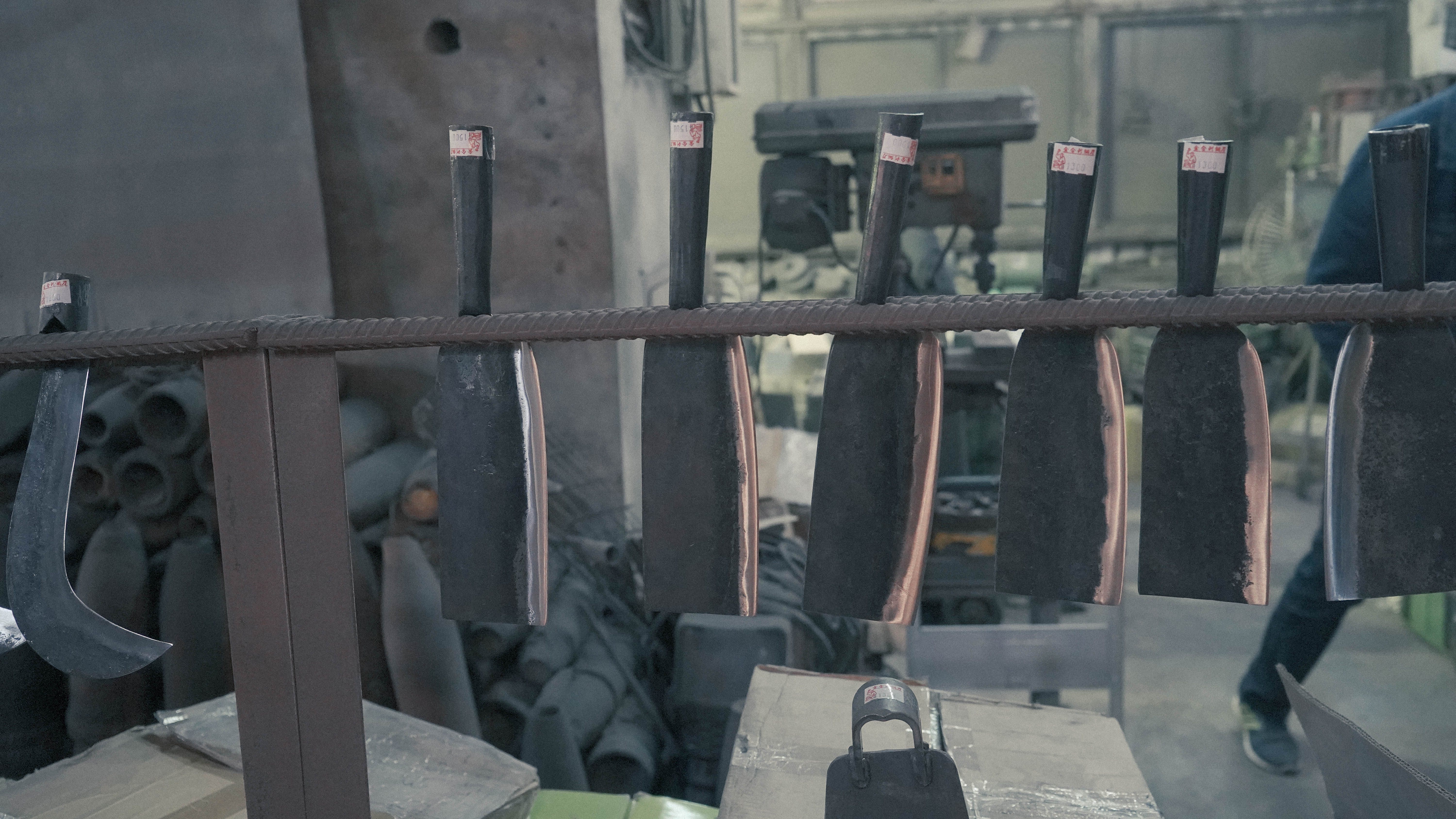 Cleavers made from bomb steel turn out durable and tough.
