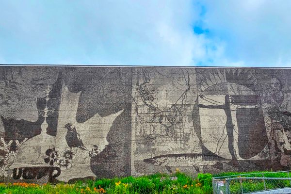 The ‘E Pluribus Unum’ Mural at the University of Wisconsin-Stevens Point campus.