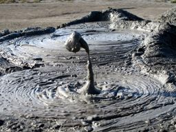 Bubbling mud volcano