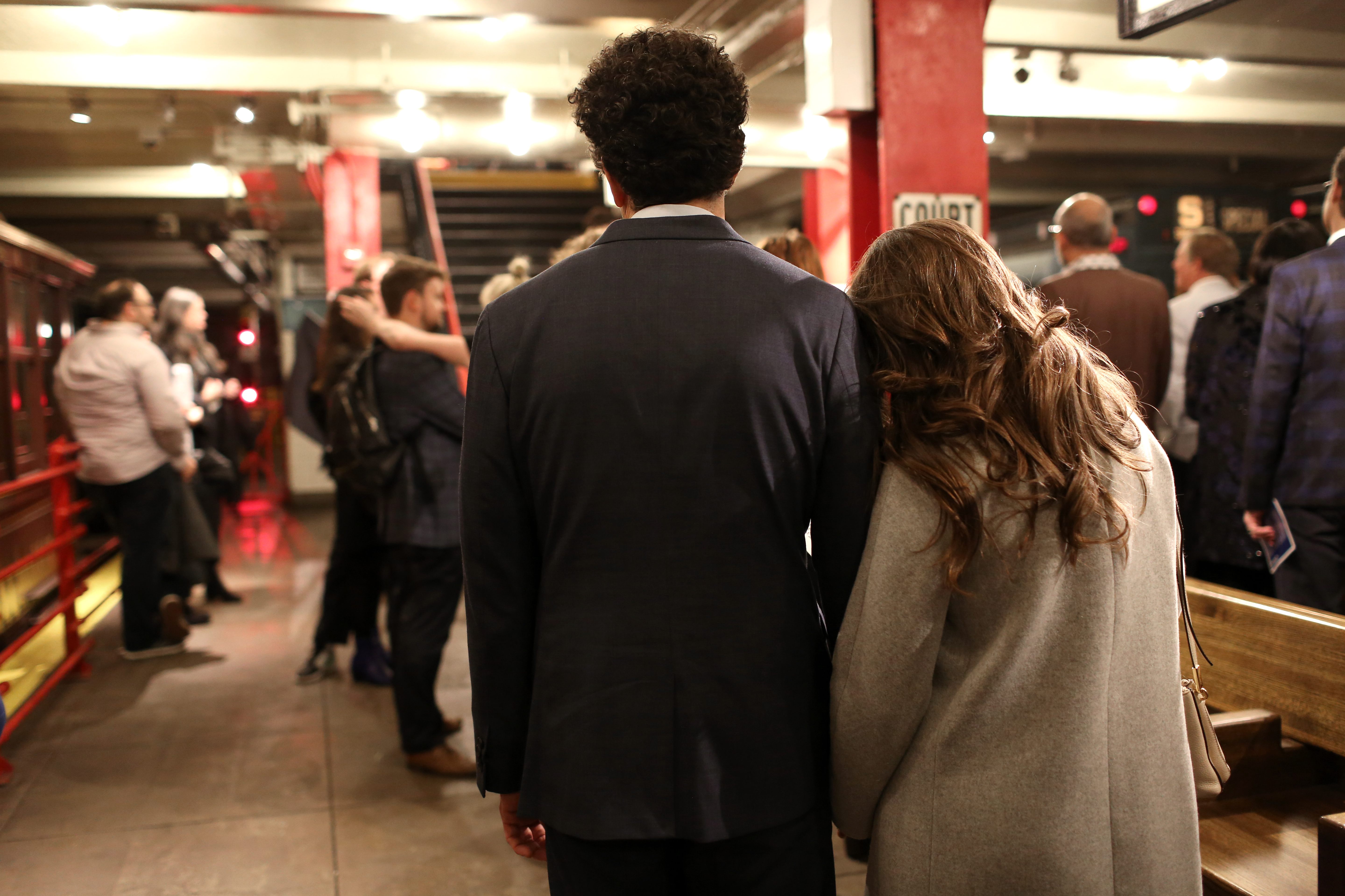 All aboard, minutes before the train departed.