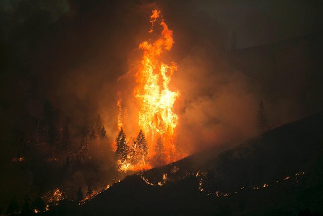   The Elk Complex Fire in the Boise National Forest near Pine, ID 