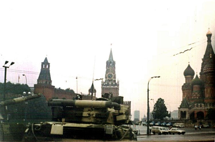 Tanks in Red Square, Moscow, during the 1991 Coup d'etat