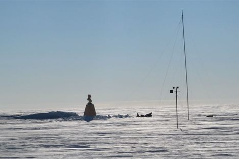 The Southern Pole of Inaccessibility Station covered by snow. (Wikimedia Commons)