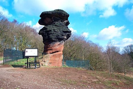 View showing precariously narrow base