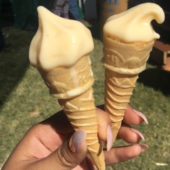 Garlic adds a savory tang to this soft serve.