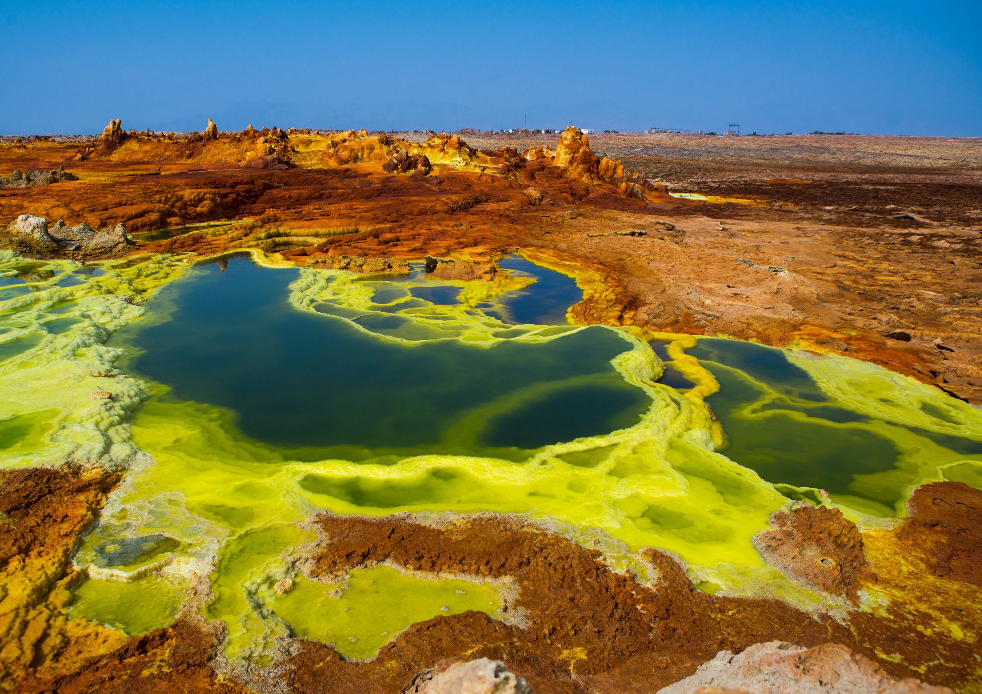 Dallol's colorful volcanic landscape.