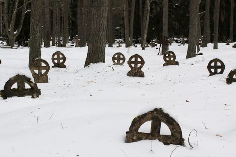 Wheel crosses of Vormsi Cemetery.