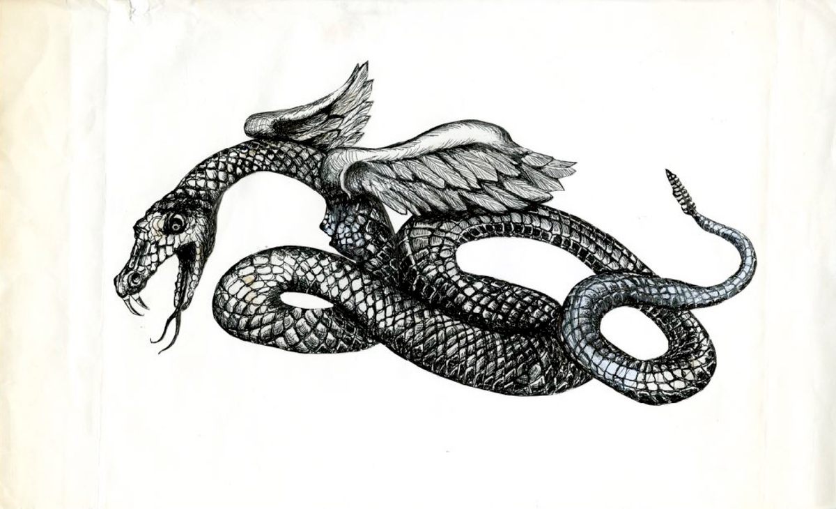 The Sister Serpents used this drawing to brand their early work.