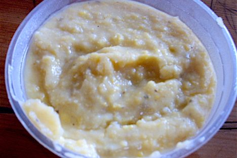 A bowl of kanga pirau.