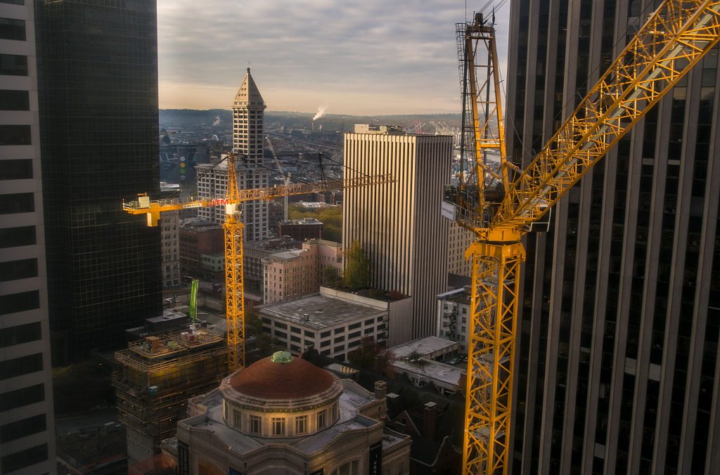 Construction in downtown Seattle.