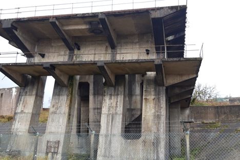 The launch pad from below