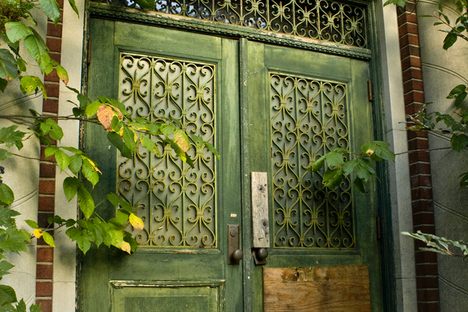 An ornate door