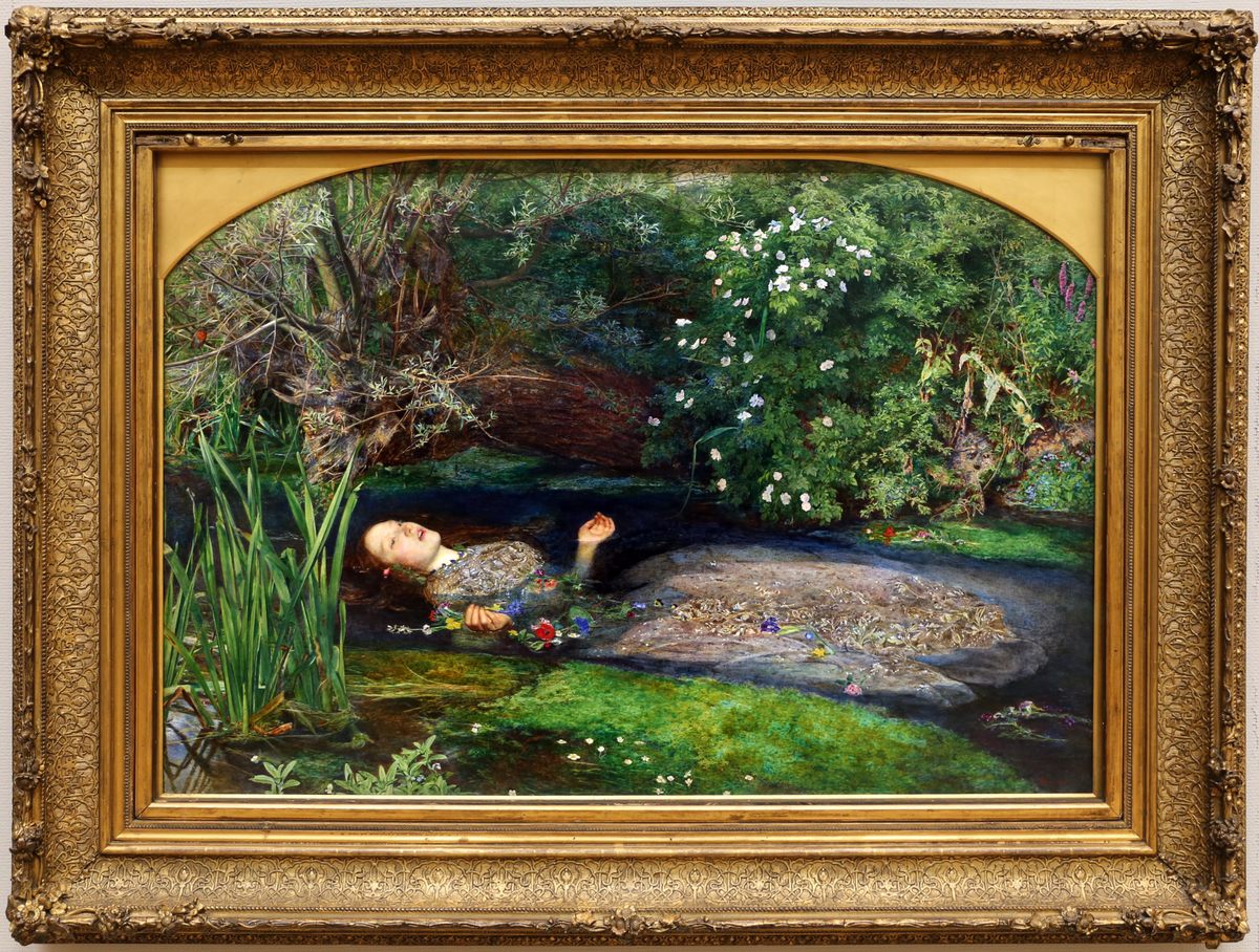 Elizabeth Siddall posed for hours in freezing water for Pre-Raphaelite painter John Everett Millais's "Ophelia."