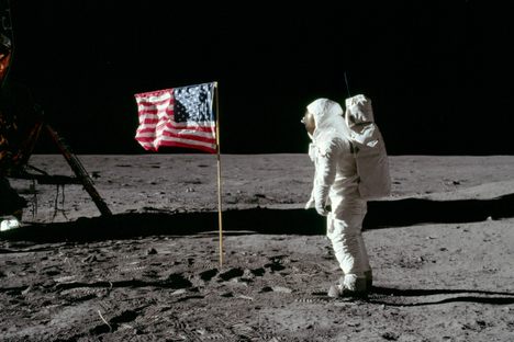 Buzz Aldrin on the moon. 