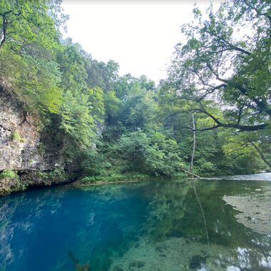 The Blue Spring drains into the Current River.