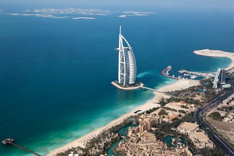 Burj Al Arab from the air