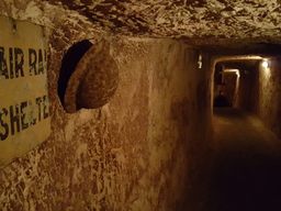 The air raid shelter corridor.