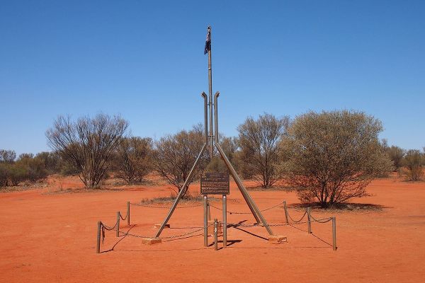 Marker at Lambert Centre, the geographical centre of Australia.