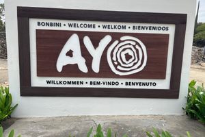 Welcome sign at Ayo Rock Formations