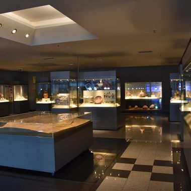 Archaeology exhibit inside the Athens airport