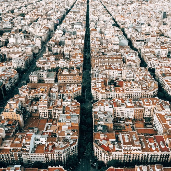 An arial view of Barcelona.