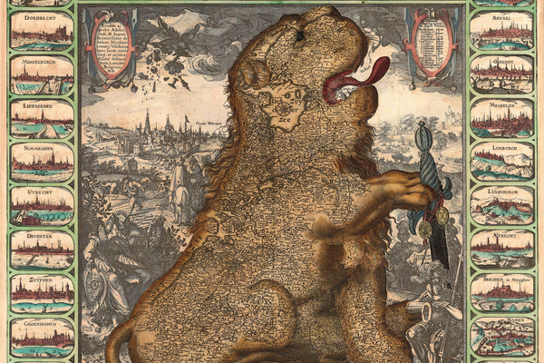 A relatively peaceful Leo Belgicus, from 1609.