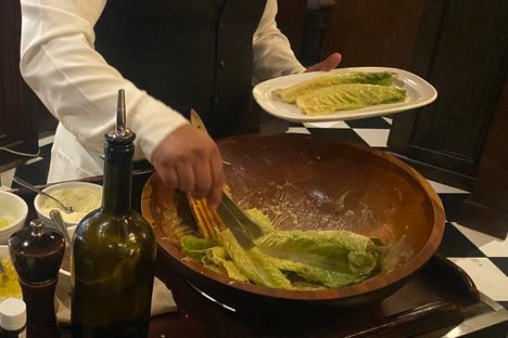Caesar Salad being prepared table side