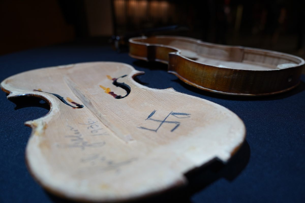 This violin, which includes graffiti from an anti-Semitic craftsman, is not played in concerts.
