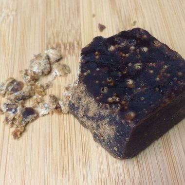 Blocks of this sugar look almost black.